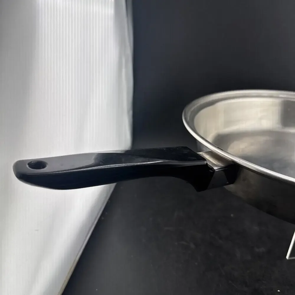 Flint Ware By Ekco #357 Stainless Steel 10 Inch Skillet Frying Pan w/ Lid USA